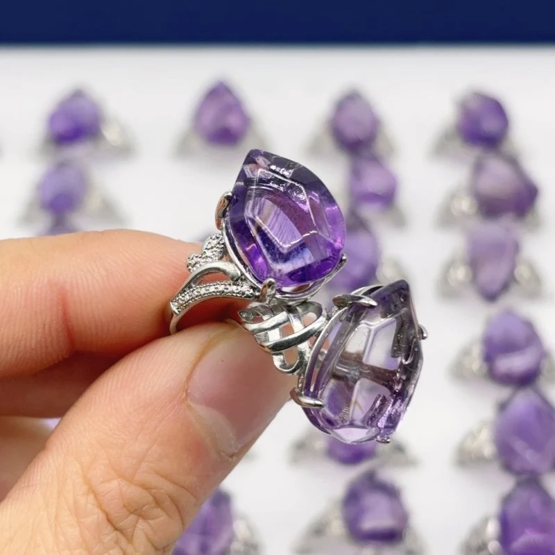 50 Pieces Freeform Amethyst Different Styles Ring - Image 4