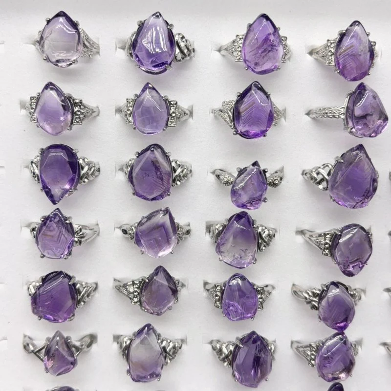 50 Pieces Freeform Amethyst Different Styles Ring - Image 6