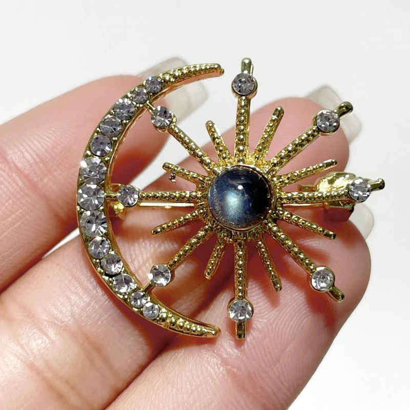 Moon Star Brooch Wholesale Amethyst Garden Quartz Amazonite Labradorite - Image 2