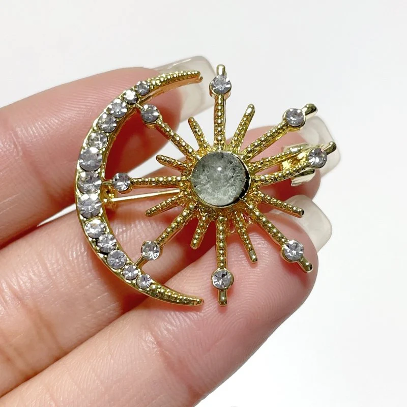 Moon Star Brooch Wholesale Amethyst Garden Quartz Amazonite Labradorite - Image 5