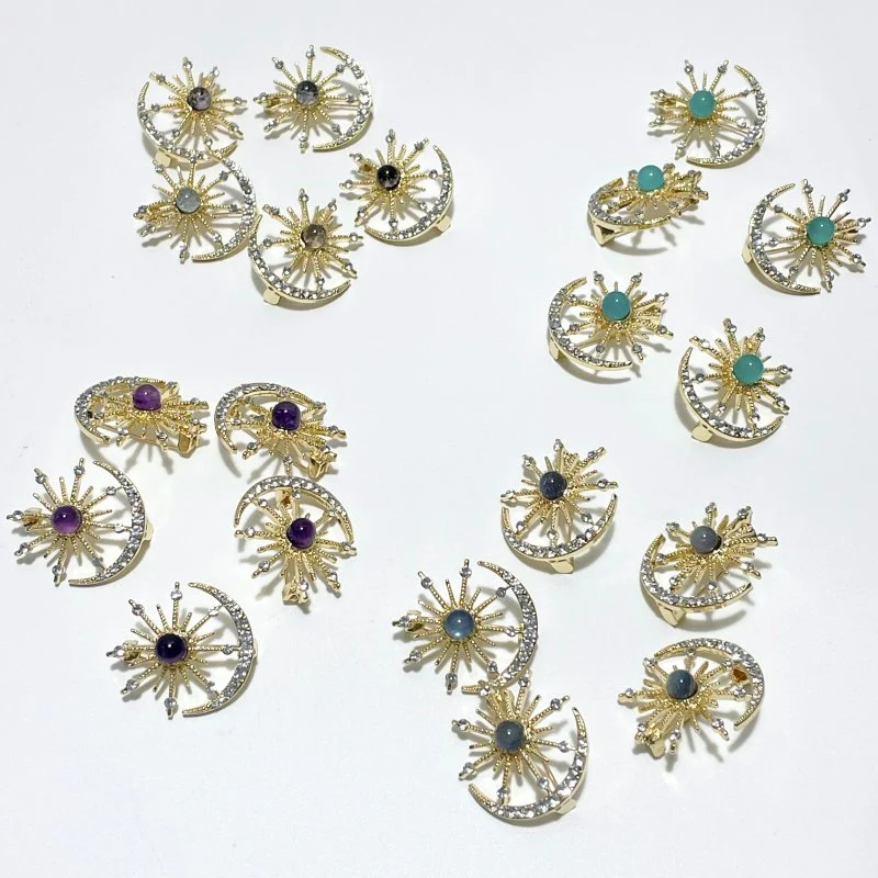 Moon Star Brooch Wholesale Amethyst Garden Quartz Amazonite Labradorite - Image 6