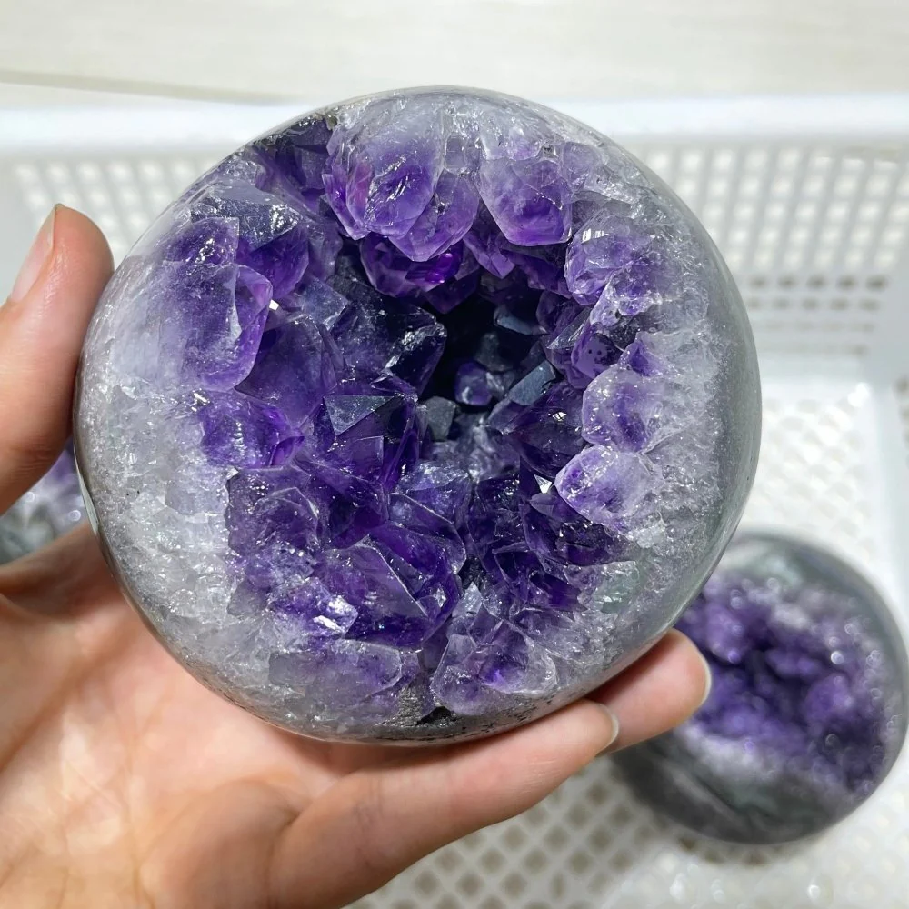 3 Pieces High Quality Amethyst Cluster Spheres - Image 2