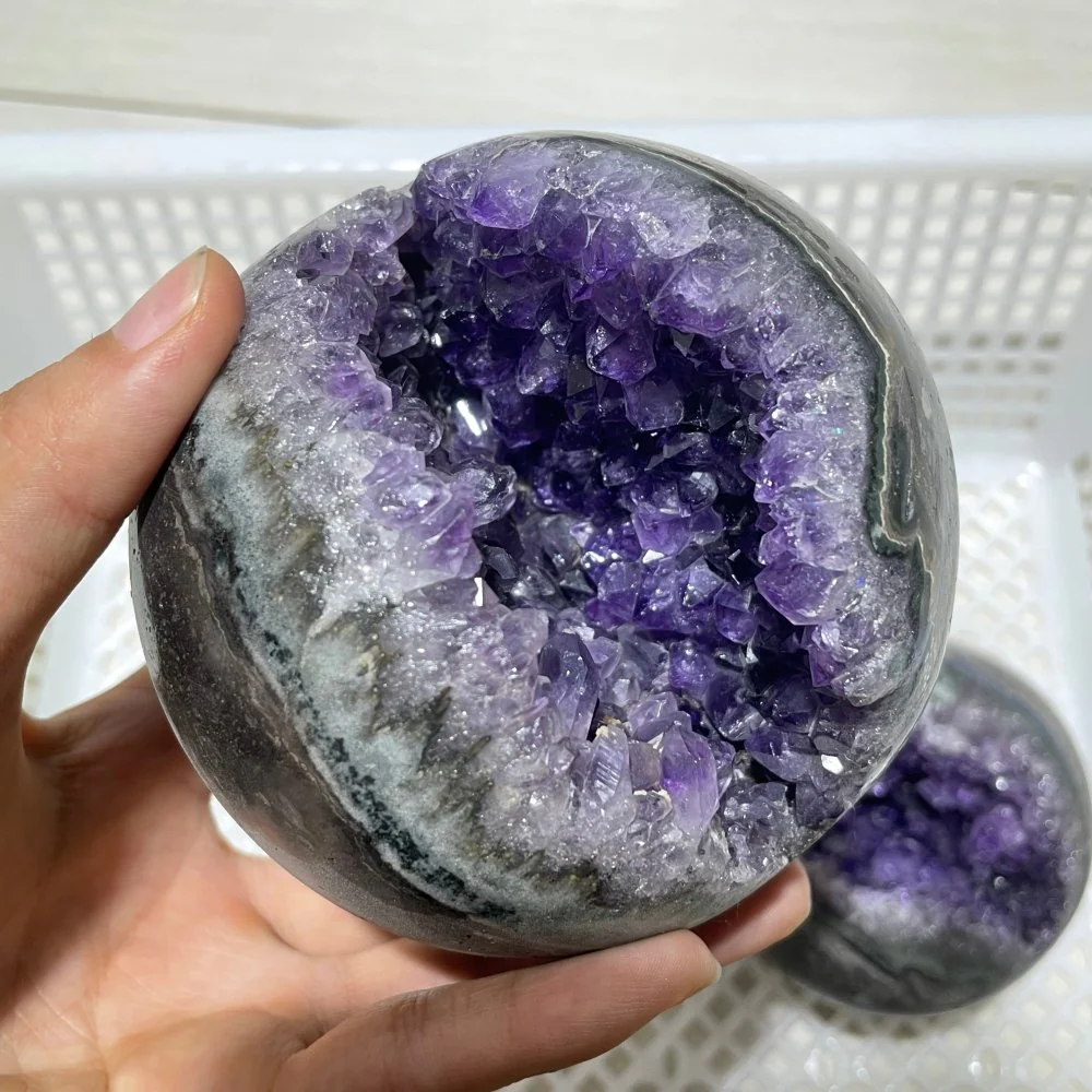 3 Pieces High Quality Amethyst Cluster Spheres - Image 3