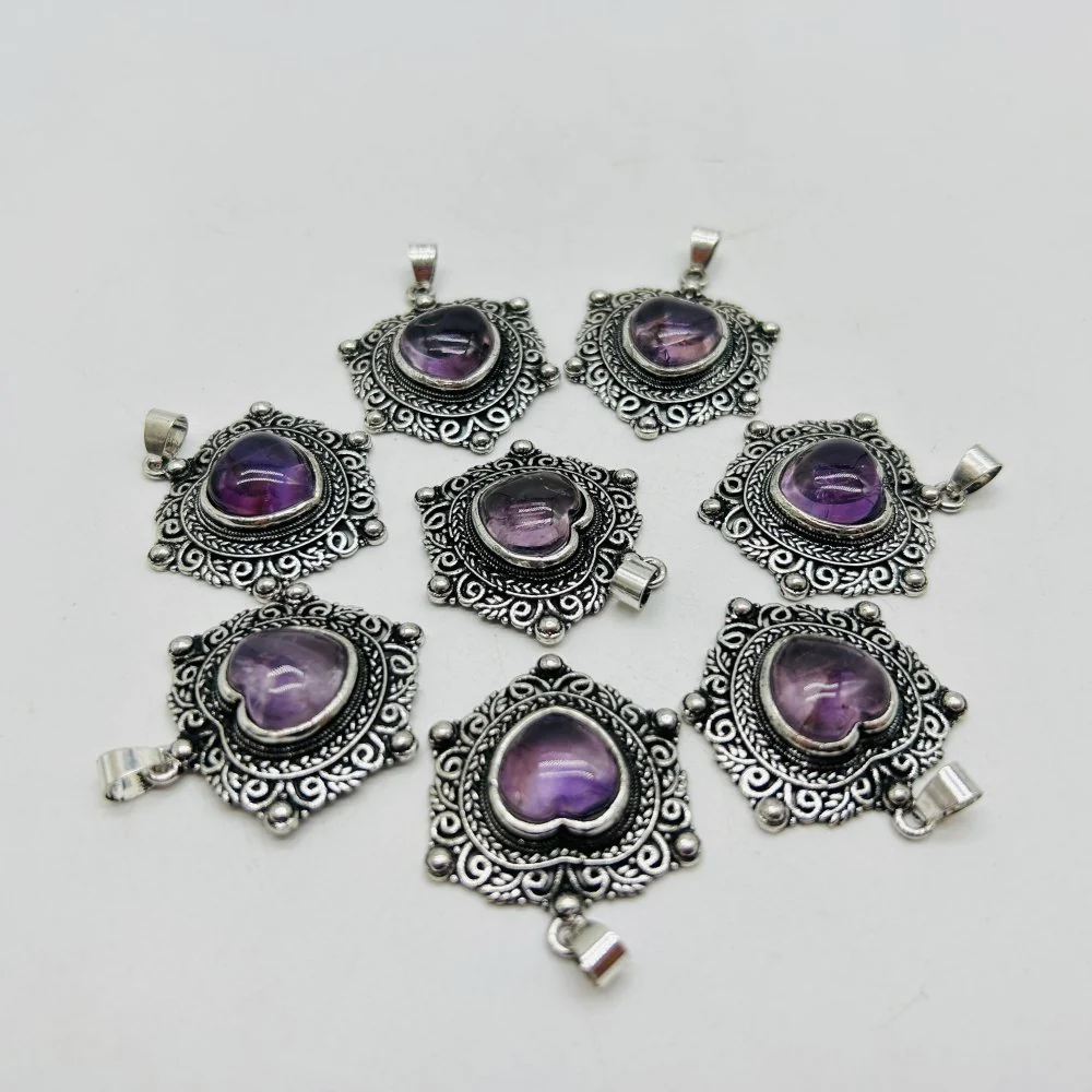 Amethyst Heart Pendant Wholesale - Image 2