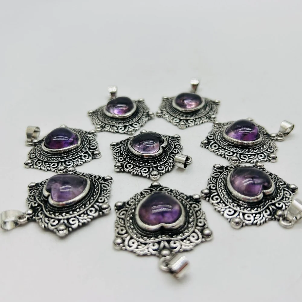 Amethyst Heart Pendant Wholesale - Image 5