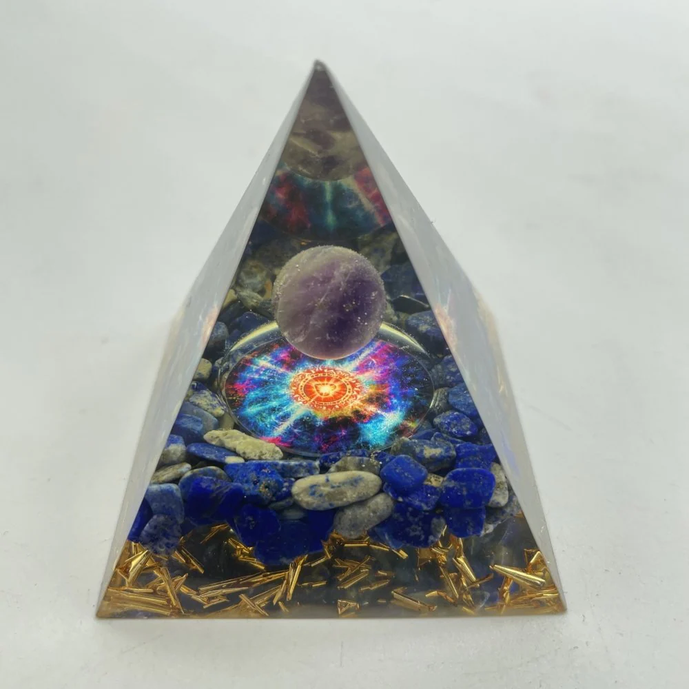 Amethyst Lapis Lazuli Orgone Pyramid Wholesale - Image 2