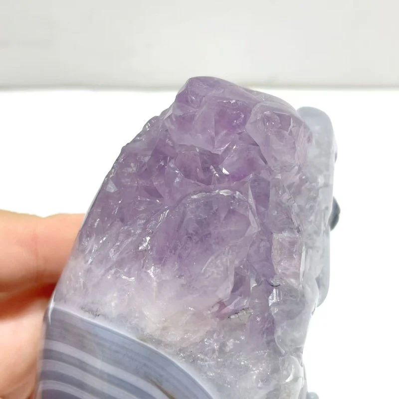 3 Pieces Amethyst Mixed Geode Druzy Agate Elephant Animal Carving #A14 - Image 5