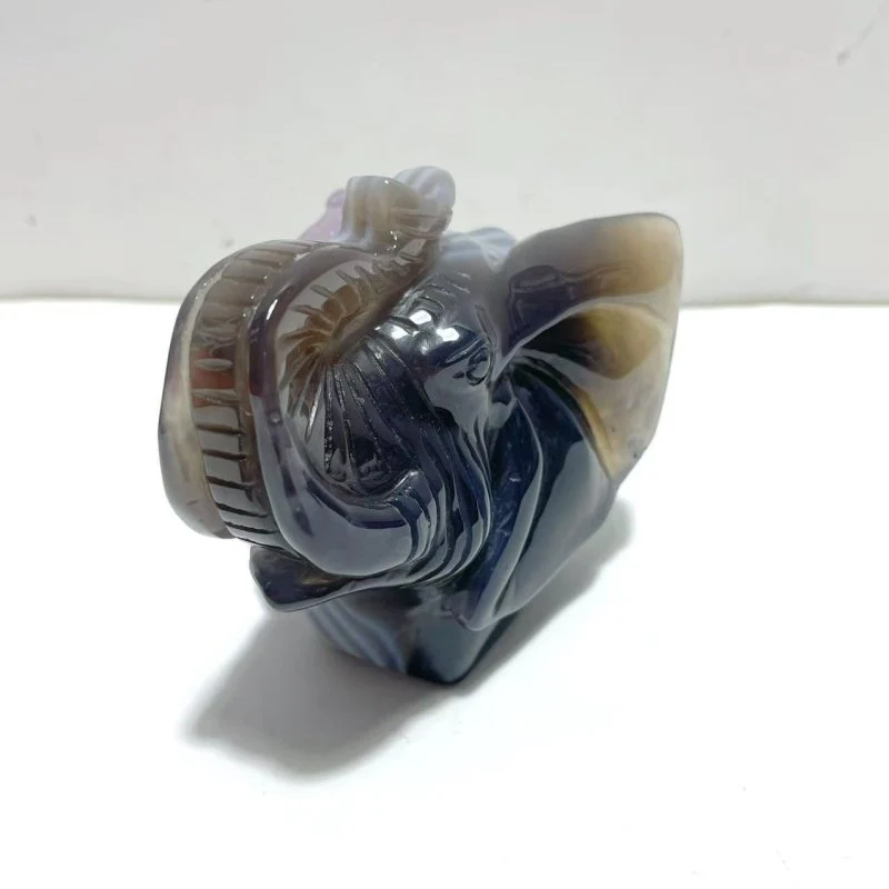 3 Pieces Amethyst Mixed Geode Druzy Agate Elephant Animal Carving #A14 - Image 7
