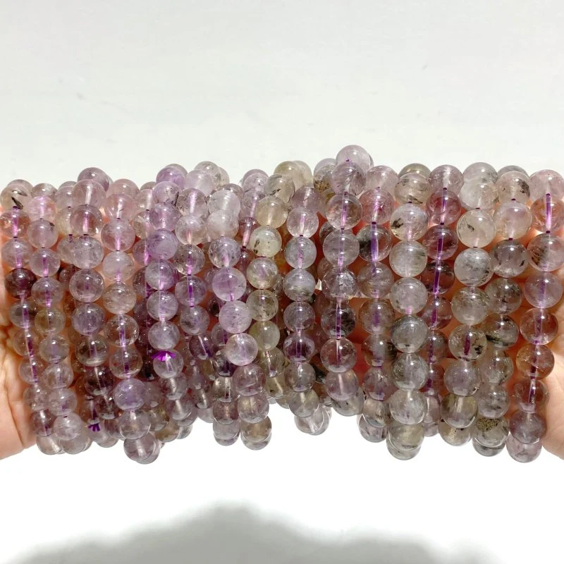 24 Pieces Amethyst Mixed Pyrite Bracelets