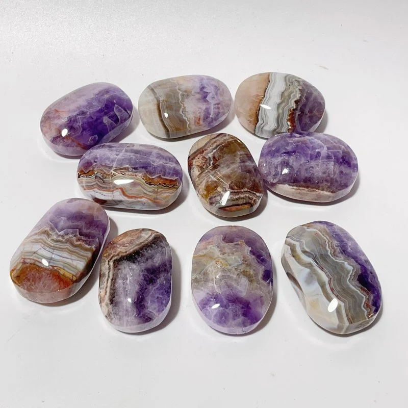 Amethyst Mixed Stripe Agate Palm Wholesale - Image 2