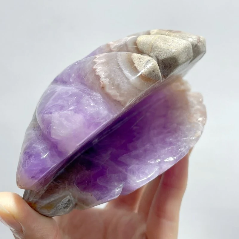 12 Pieces Amethyst Mixed Stripe Agate Shell Carving - Image 3