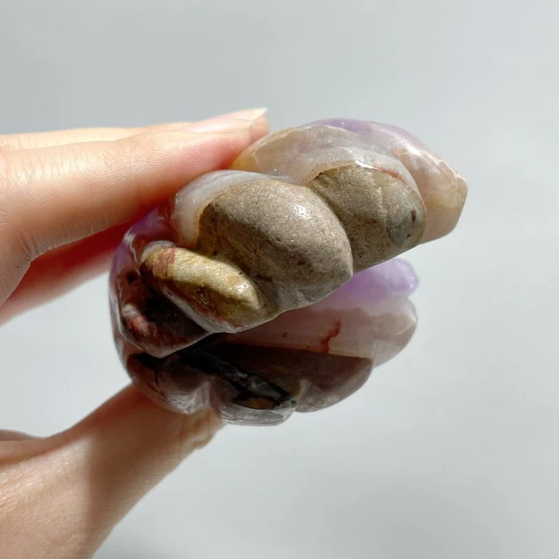 12 Pieces Amethyst Mixed Stripe Agate Shell Carving - Image 5