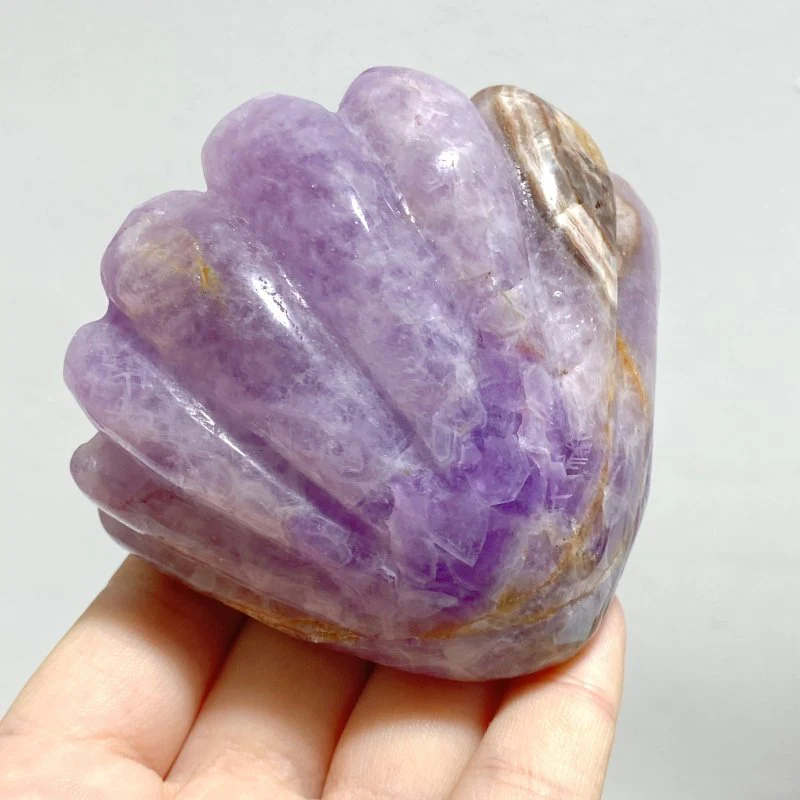 14 Pieces Amethyst Mixed Stripe Agate Shell Carving - Image 3