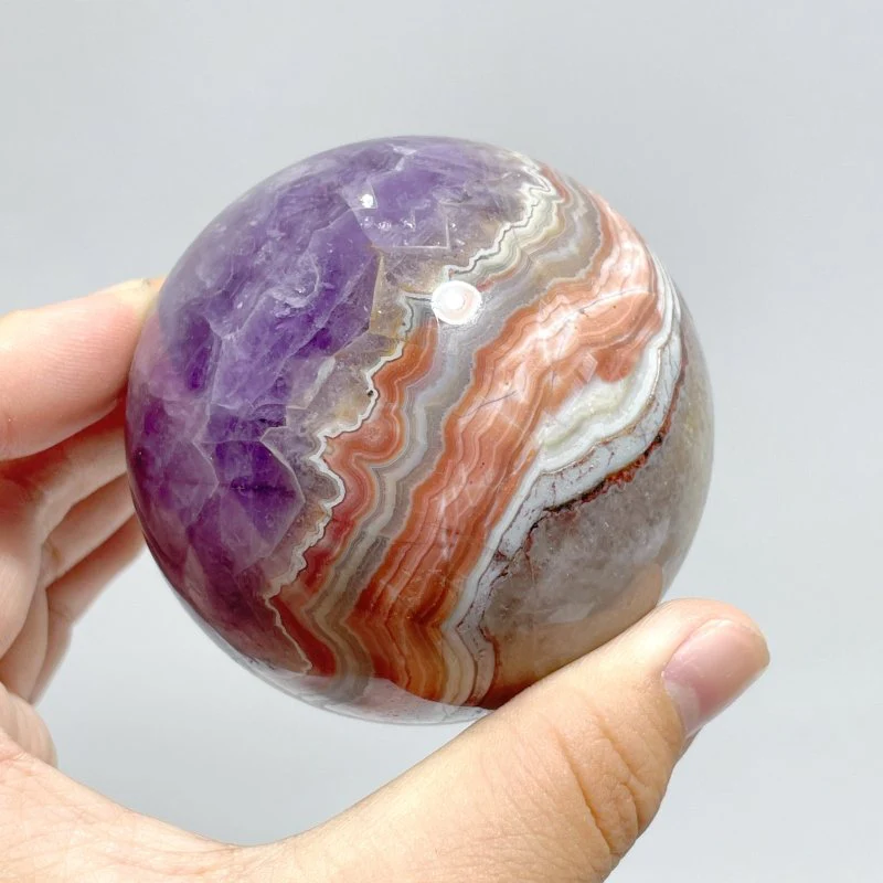 20 Pieces Amethyst Mixed Striped Agate Crystal Spheres