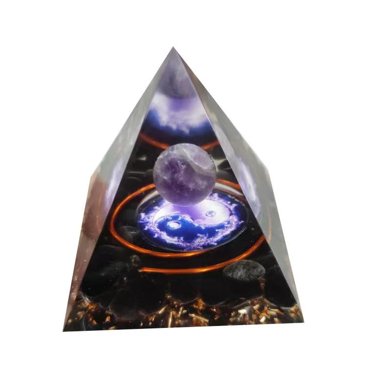 Amethyst&Obsidian Orgone Pyramid  Wholesale - Image 2