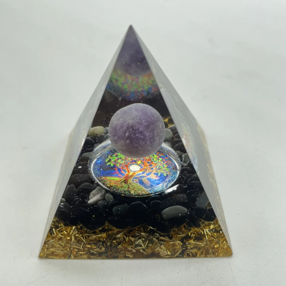 Amethyst Obsidian Orgone Pyramid Wholesale - Image 2