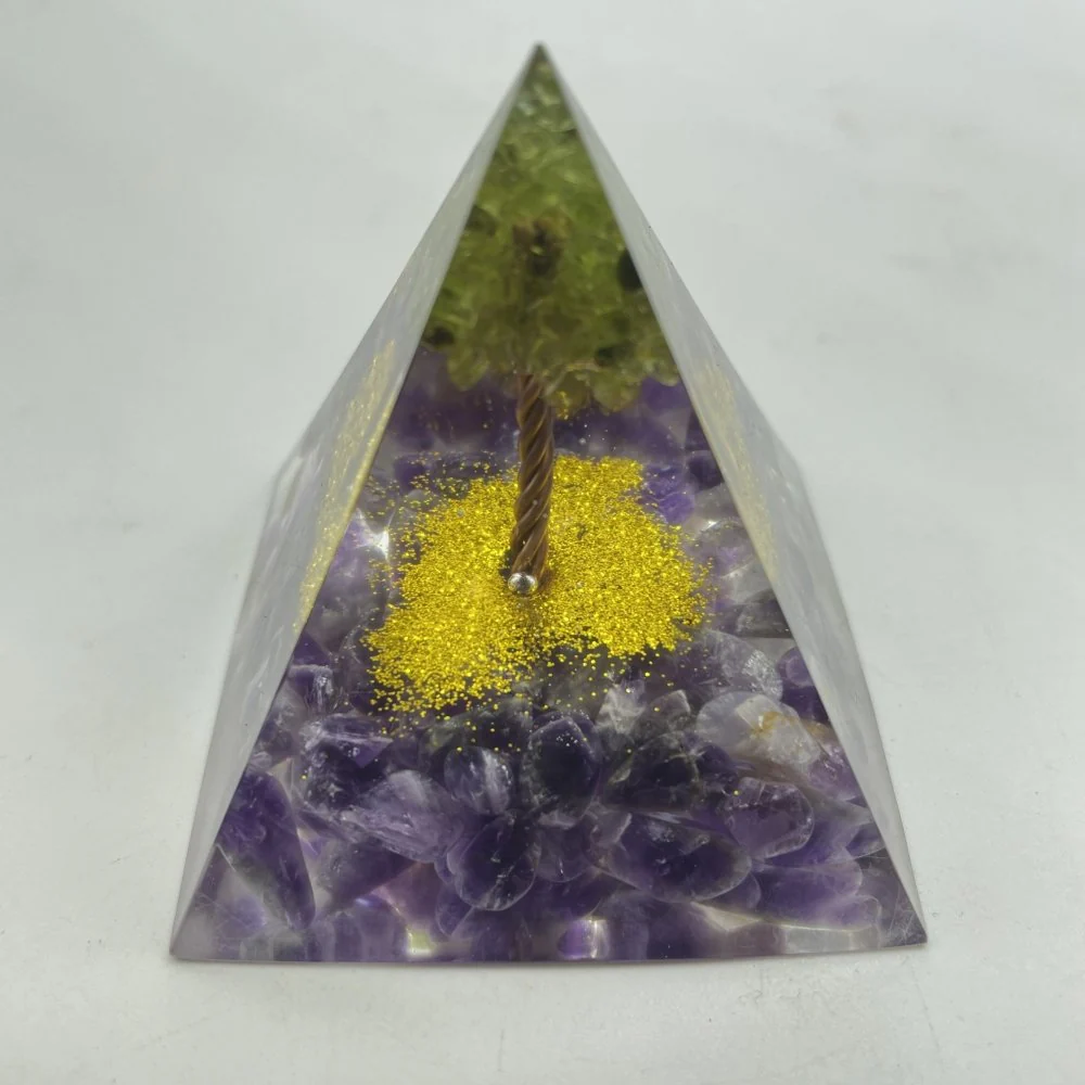 Amethyst Peridot Orgone Pyramid  Wholesale