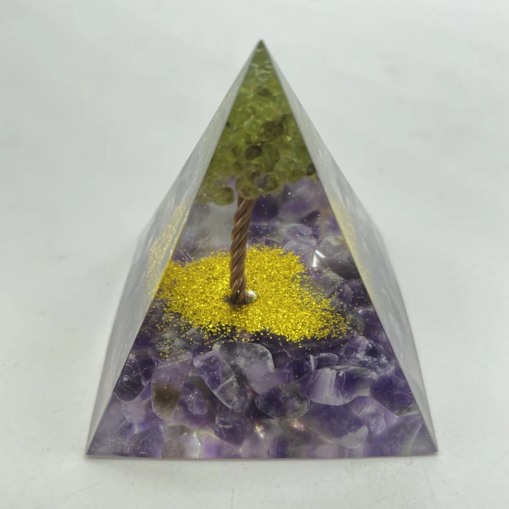 Amethyst Peridot Orgone Pyramid  Wholesale - Image 2