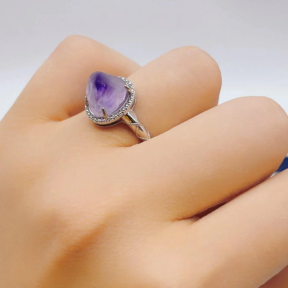 Raw Amethyst Point Ring Wholesale - Image 3