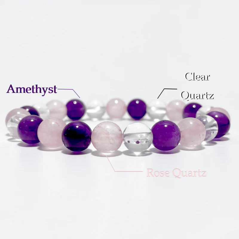Amethyst Rose Quartz Clear Quartz Mixed Bracelet Wholesale