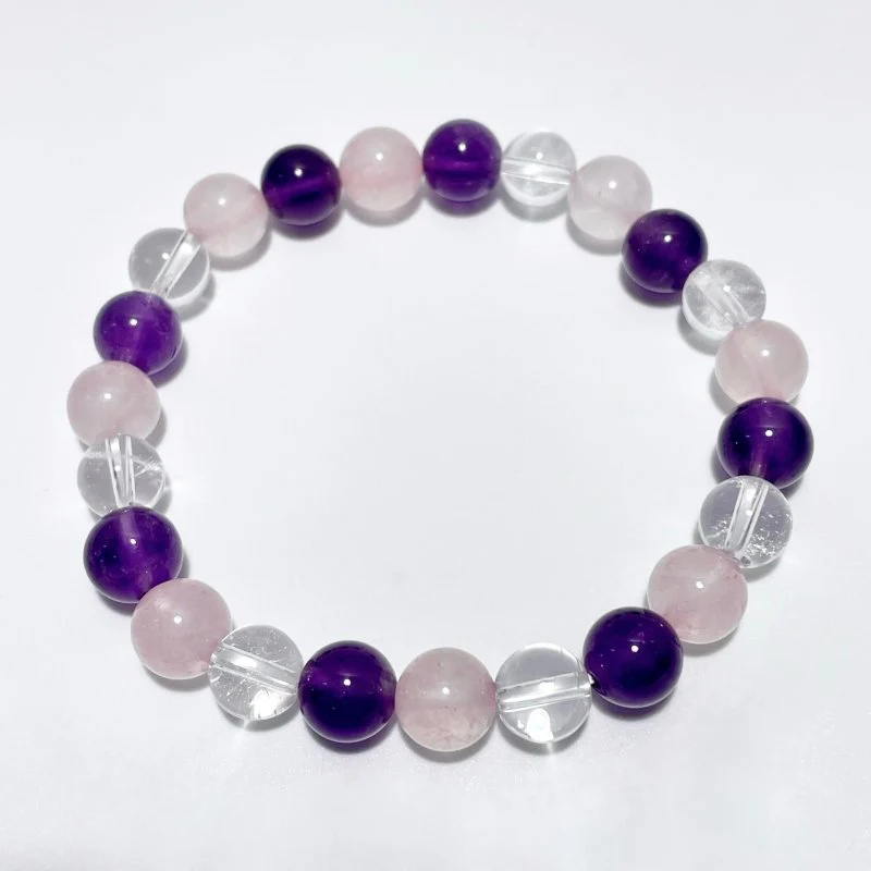 Amethyst Rose Quartz Clear Quartz Mixed Bracelet Wholesale - Image 2