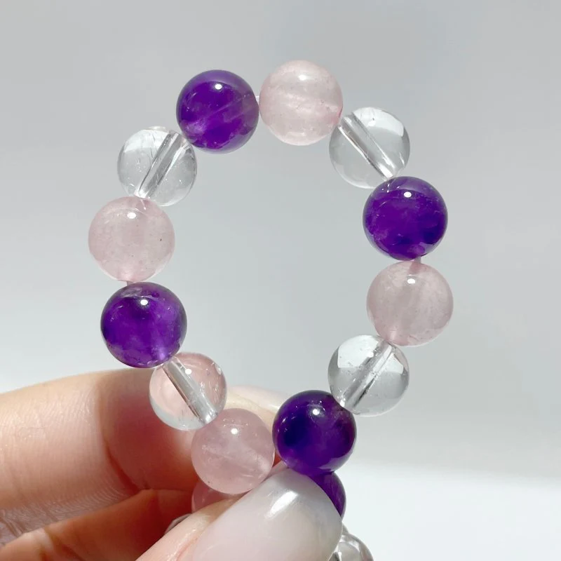 Amethyst Rose Quartz Clear Quartz Mixed Bracelet Wholesale - Image 3