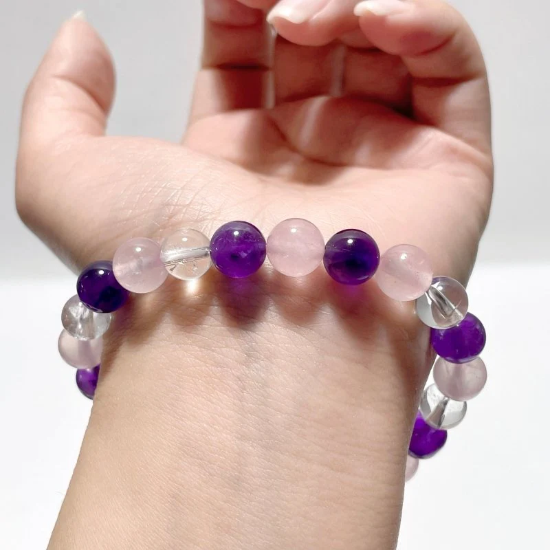 Amethyst Rose Quartz Clear Quartz Mixed Bracelet Wholesale - Image 4