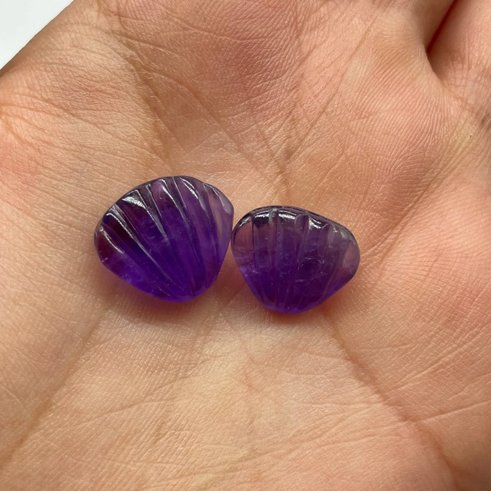 152 Pieces Mini Amethyst Shell Carving For DIY - Image 2
