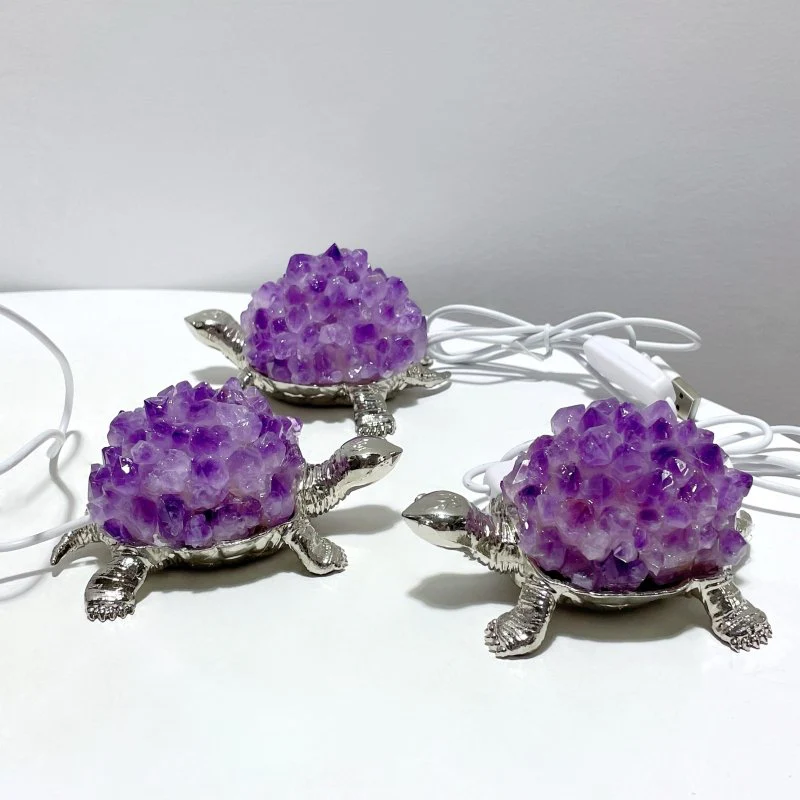 Amethyst Cluster Turtle LED Table Lamp Decorations - Image 4