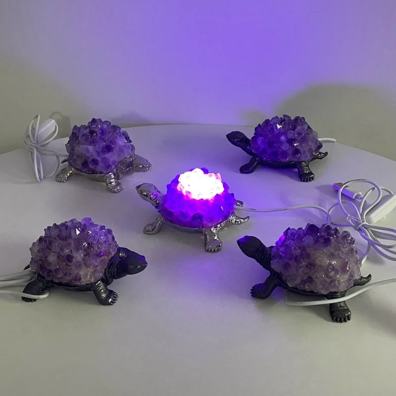 Amethyst Cluster Turtle LED Table Lamp Decorations - Image 5