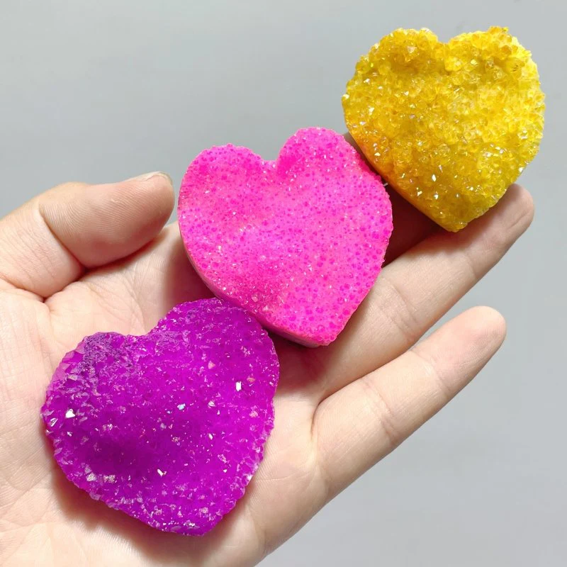 45 Pieces Angel Aura Heart Crystals Spirit Quartz Cluster - Image 6