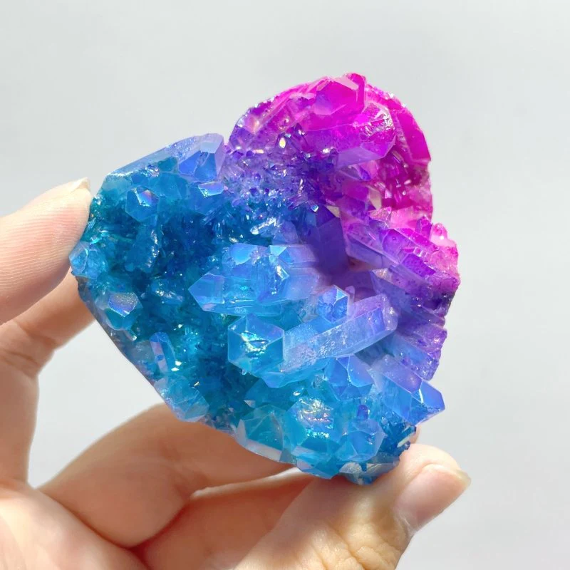 45 Pieces Angel Aura Heart Crystals Spirit Quartz Cluster - Image 7