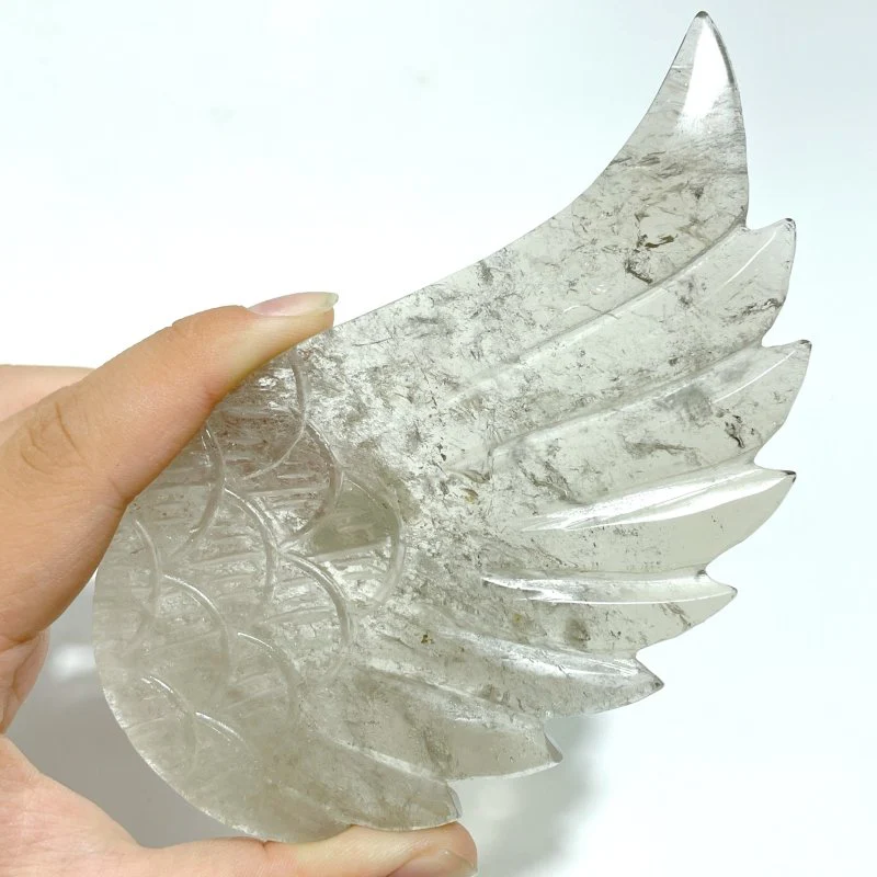 3 Pairs Angel Wing Carving With Stand Clear Quartz Smoky Quartz - Image 7