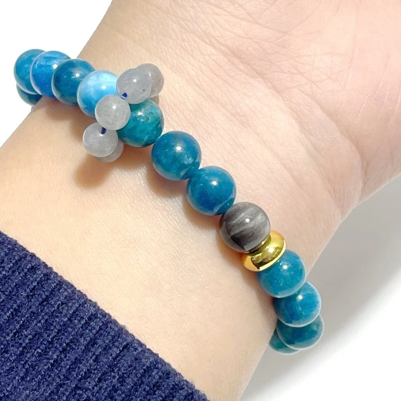 Apatite Silver Sheen Obsidian Labradorite DIY Bracelet Wholesale Original Design - Image 2