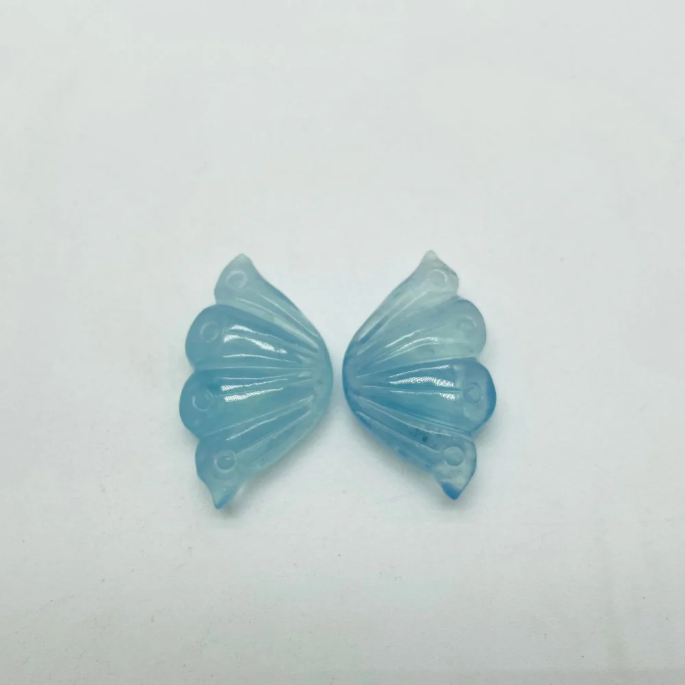 High Quality Aquamarine Butterfly Wing Carving Wholesale - Image 3