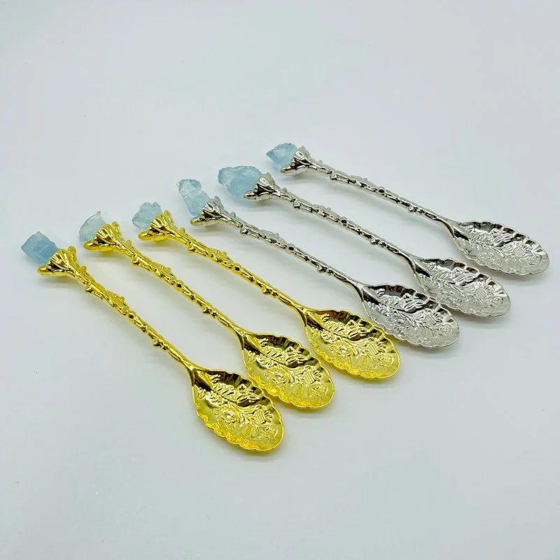 Raw Aquamarine Crystal Coffee Spoon Wholesale - Image 2