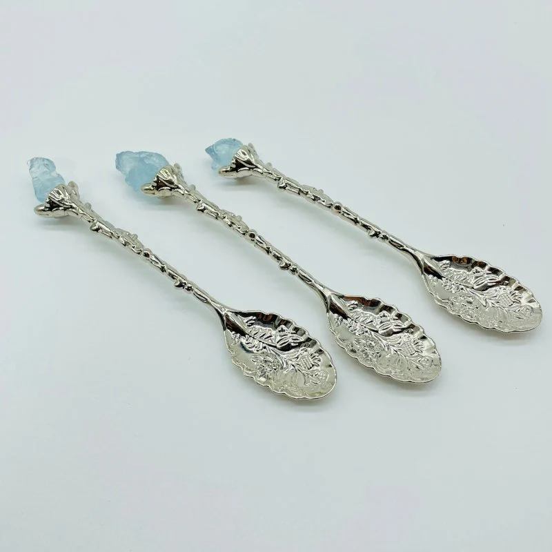 Raw Aquamarine Crystal Coffee Spoon Wholesale - Image 3