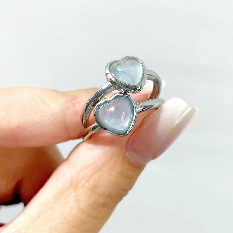 Aquamarine Heart Ring Crystal Wholesale - Image 2