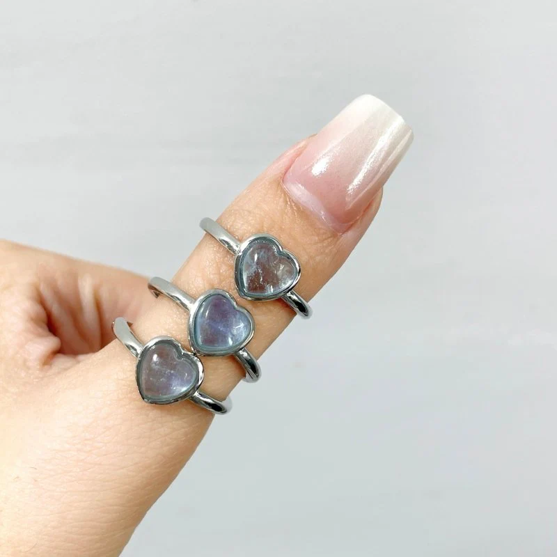 Aquamarine Heart Ring Crystal Wholesale - Image 4