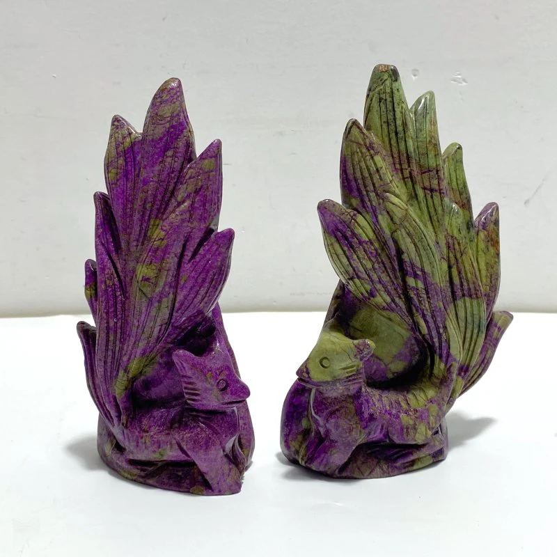 4 Pieces Atlantisite Nine-tailed Fox Carving - Image 6