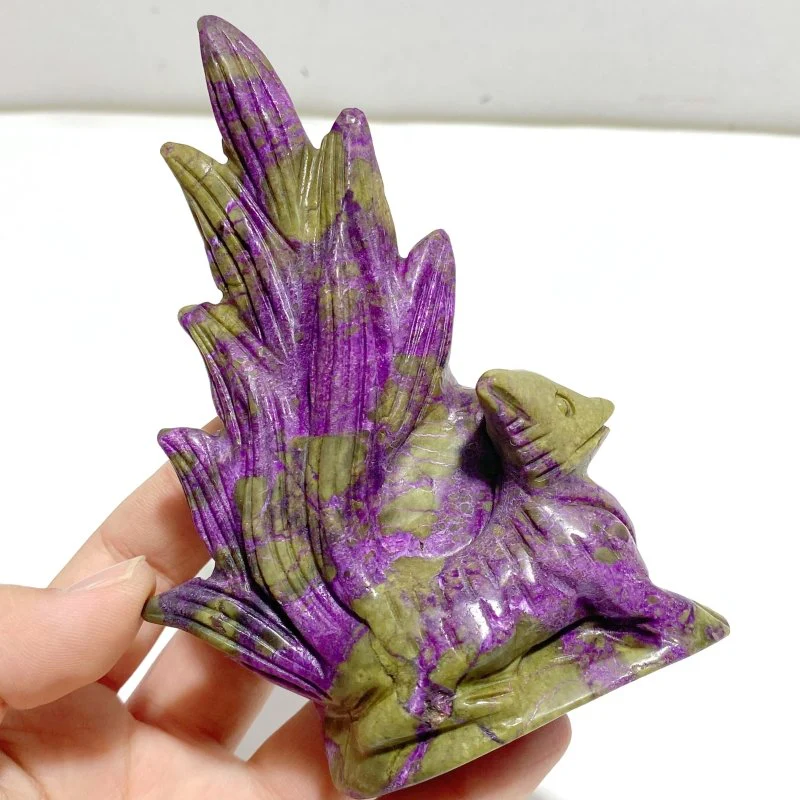 5 Pieces Atlantisite Nine-tailed Foxes Carving (With Crack) - Image 4