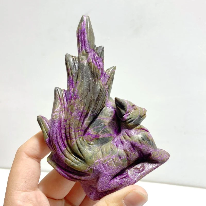 5 Pieces Atlantisite Nine-tailed Foxes Carving (With Crack) - Image 5