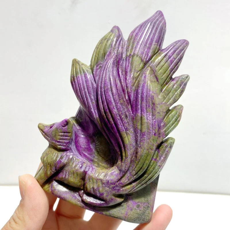 5 Pieces Atlantisite Nine-tailed Foxes Carving (With Crack) - Image 6