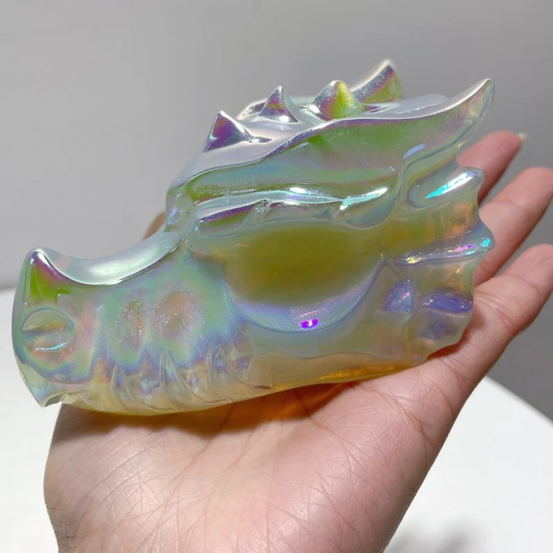 Aura 4in White Opalite Dragon Head Carving Wholesale - Image 3
