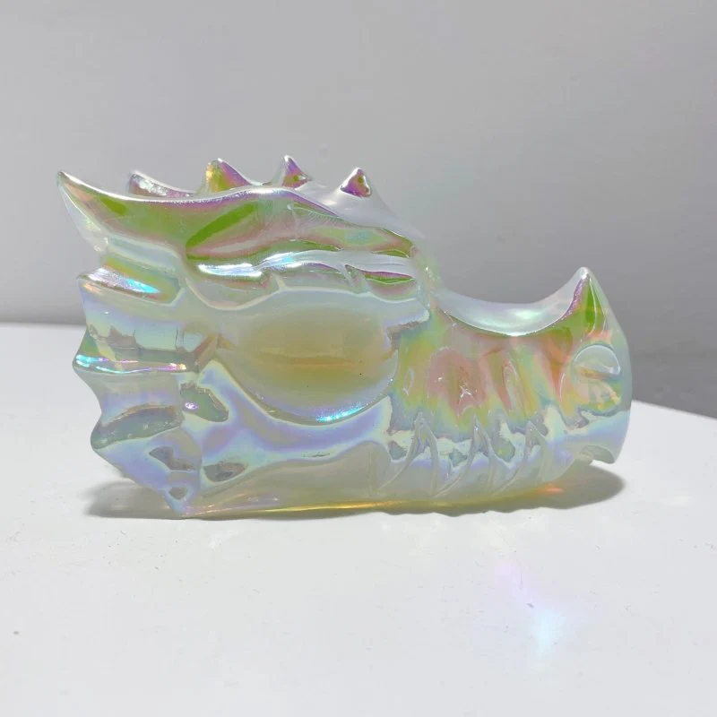 Aura 4in White Opalite Dragon Head Carving Wholesale - Image 4