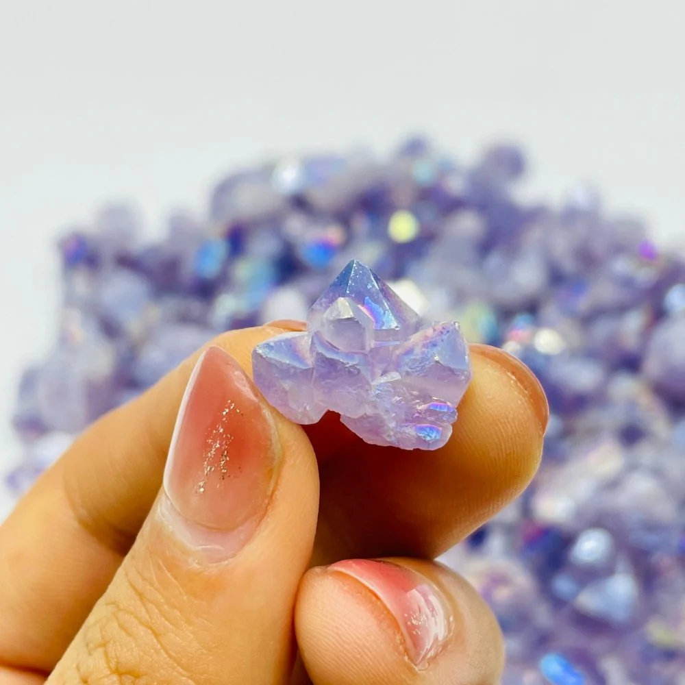 Aura Mini Amethyst Cluster Crystals Wholesale - Image 3