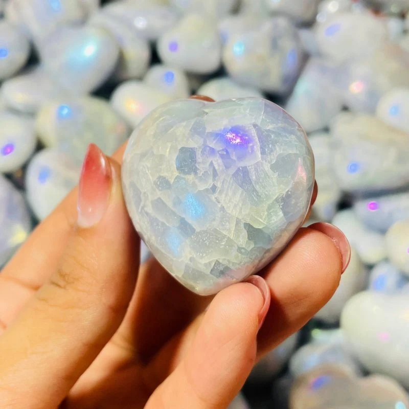 Aura Blue Calcite Stone Heart Wholesale - Image 4