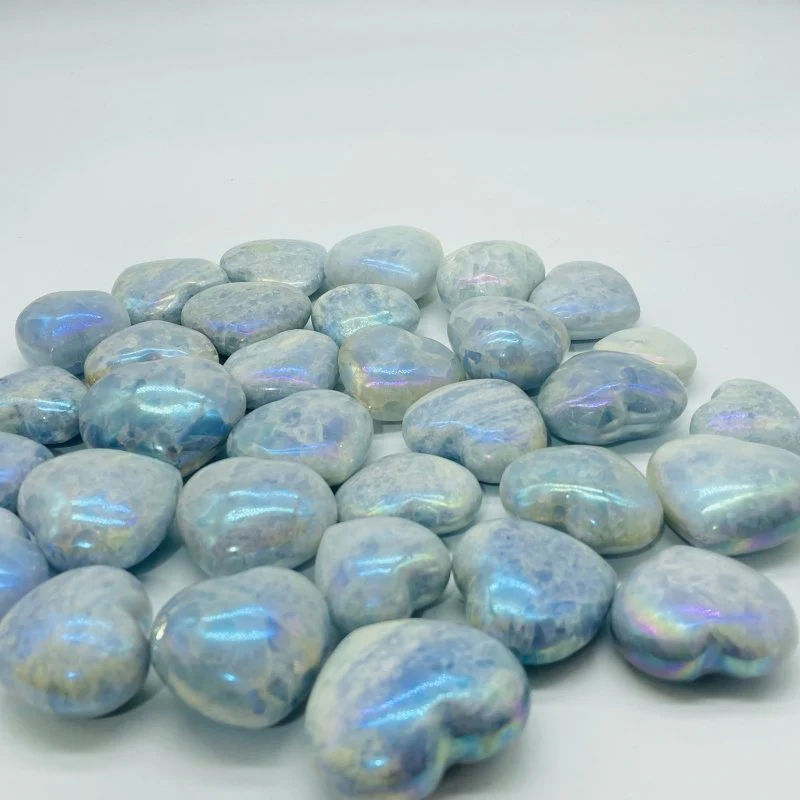 Aura Blue Calcite Stone Heart Wholesale - Image 5