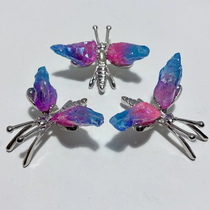 Aura Blue Pink Green Amethyst Dragonfly Carving Wholesale - Image 2