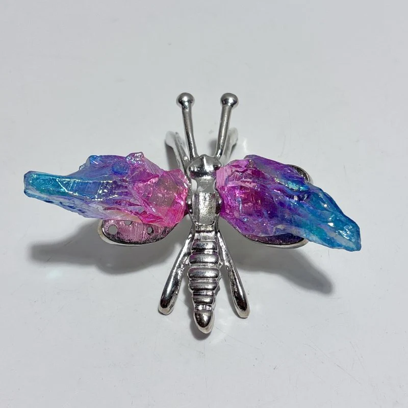 Aura Blue Pink Green Amethyst Dragonfly Carving Wholesale - Image 4